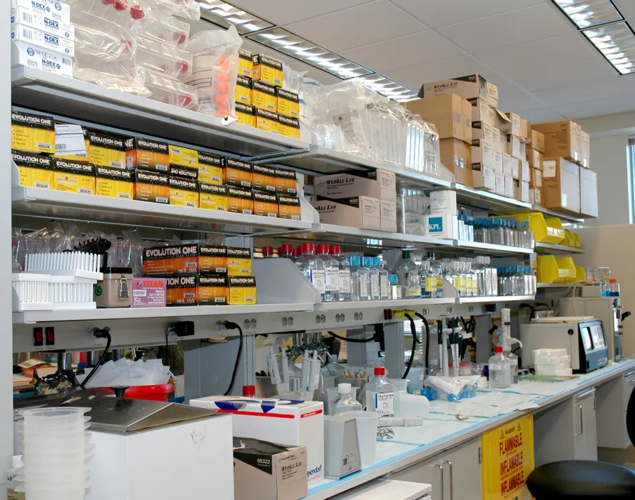 Laboratory equipment at the NIH Clinical Research Center.